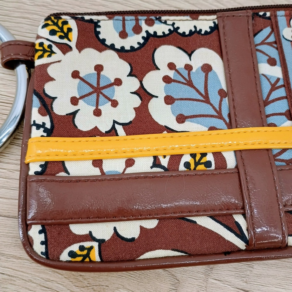 Vera Bradley Wristlet Bag Slate Blooms Bangle Handle Clutch Small Multicolor - Picture 14 of 14
